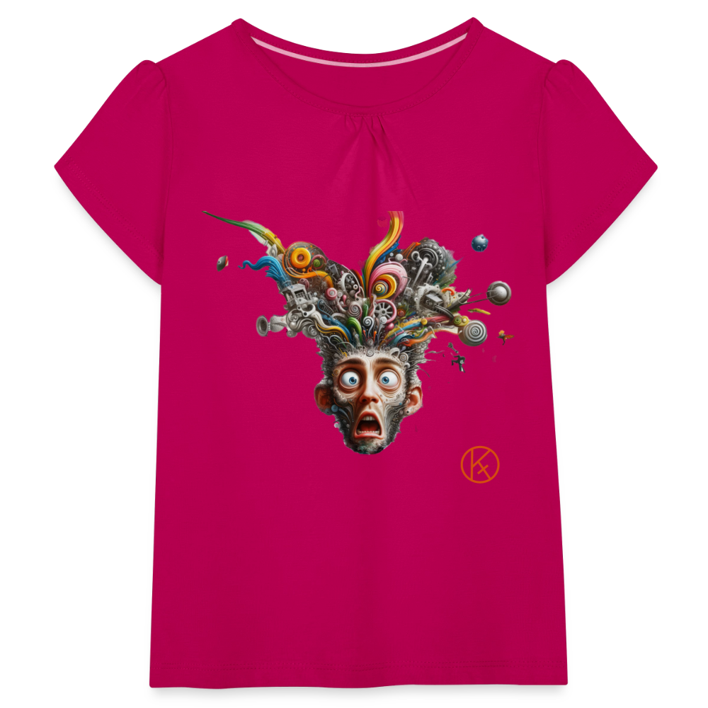 Showroom - Mädchen-T-Shirt mit Raffungen - Fuchsia