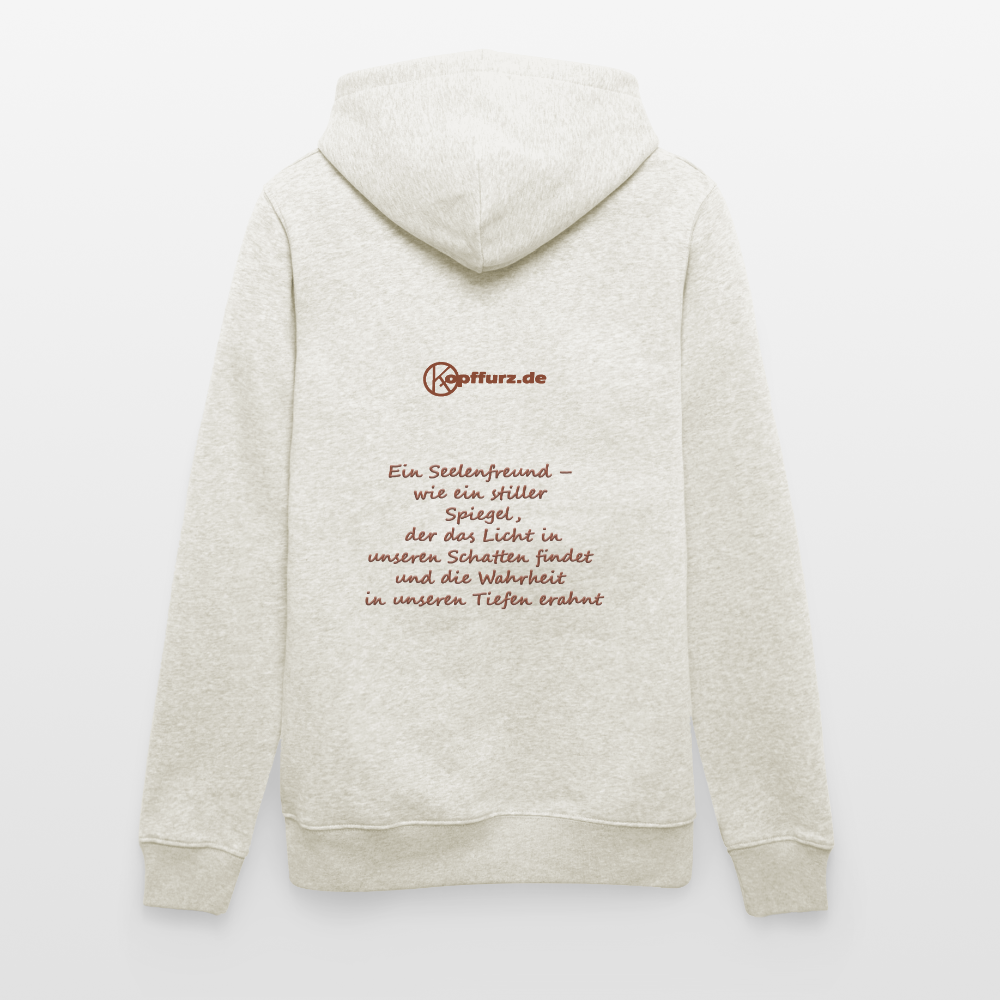 Seelenfreund face - eibelartig - plus - Stanley/Stella Unisex Bio-Hoodie CRUISER - Beige meliert