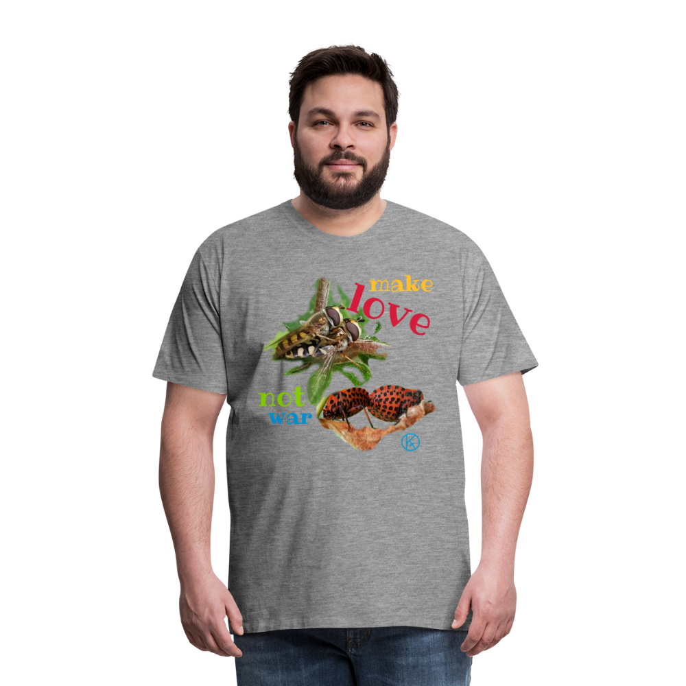 make-love - tierisches - Männer Premium T-Shirt - Grau meliert