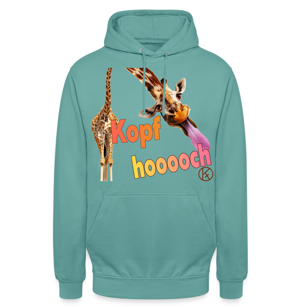 kopf hoch-giraffe - tierisches - Unisex Hoodie - Pastelltürkis