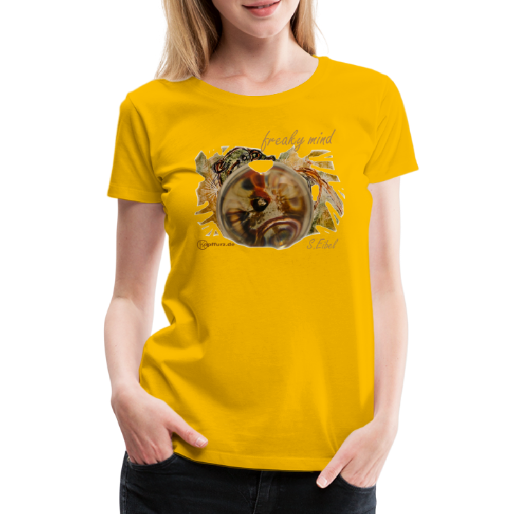 freaky mind - eibelartig - Frauen Premium T-Shirt - Sonnengelb