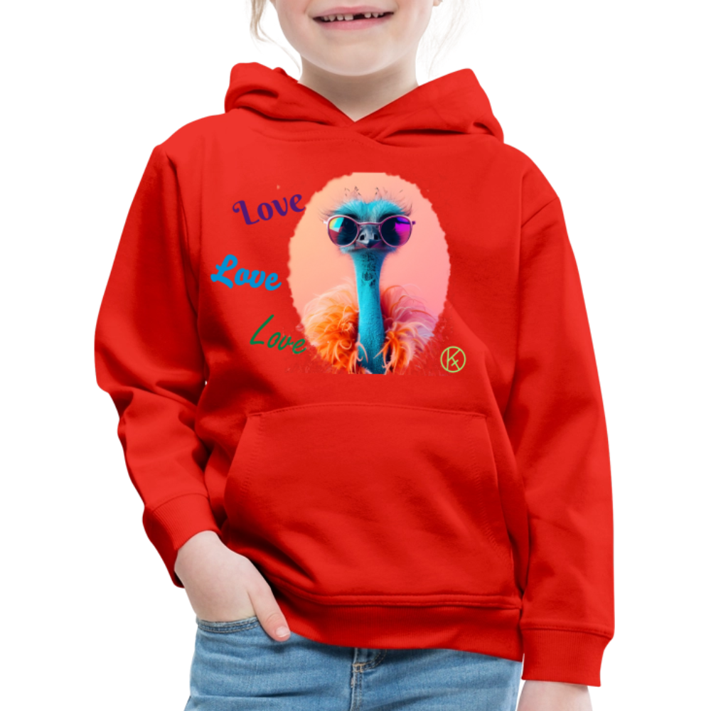 Love-Strauss - tierisches - Kinder Premium Hoodie - Rot