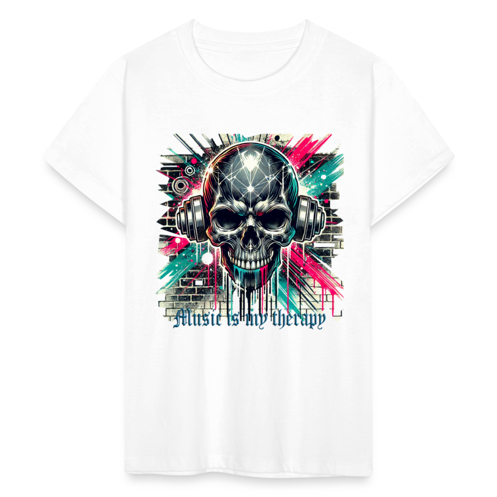 Guitar is my therapy - Teenager T-Shirt - Weiß