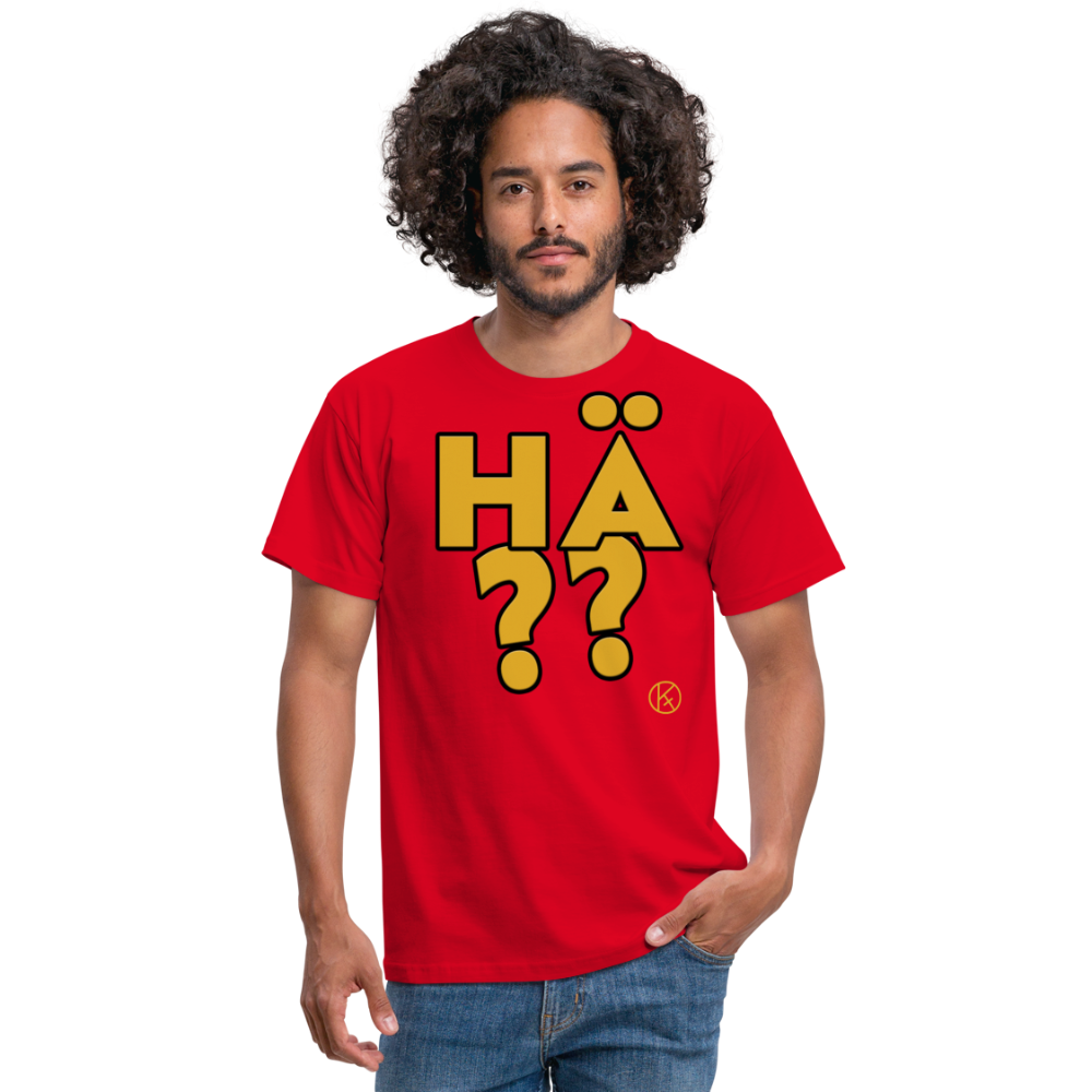 hä?? - gelb - witzig - Männer T-Shirt - Rot