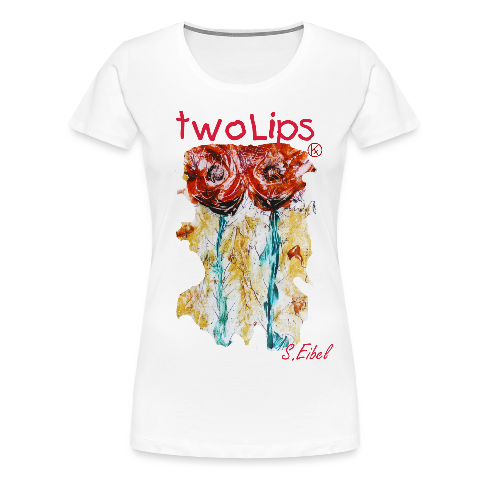 two lips - eibelartig - Frauen Premium T-Shirt - Weiß