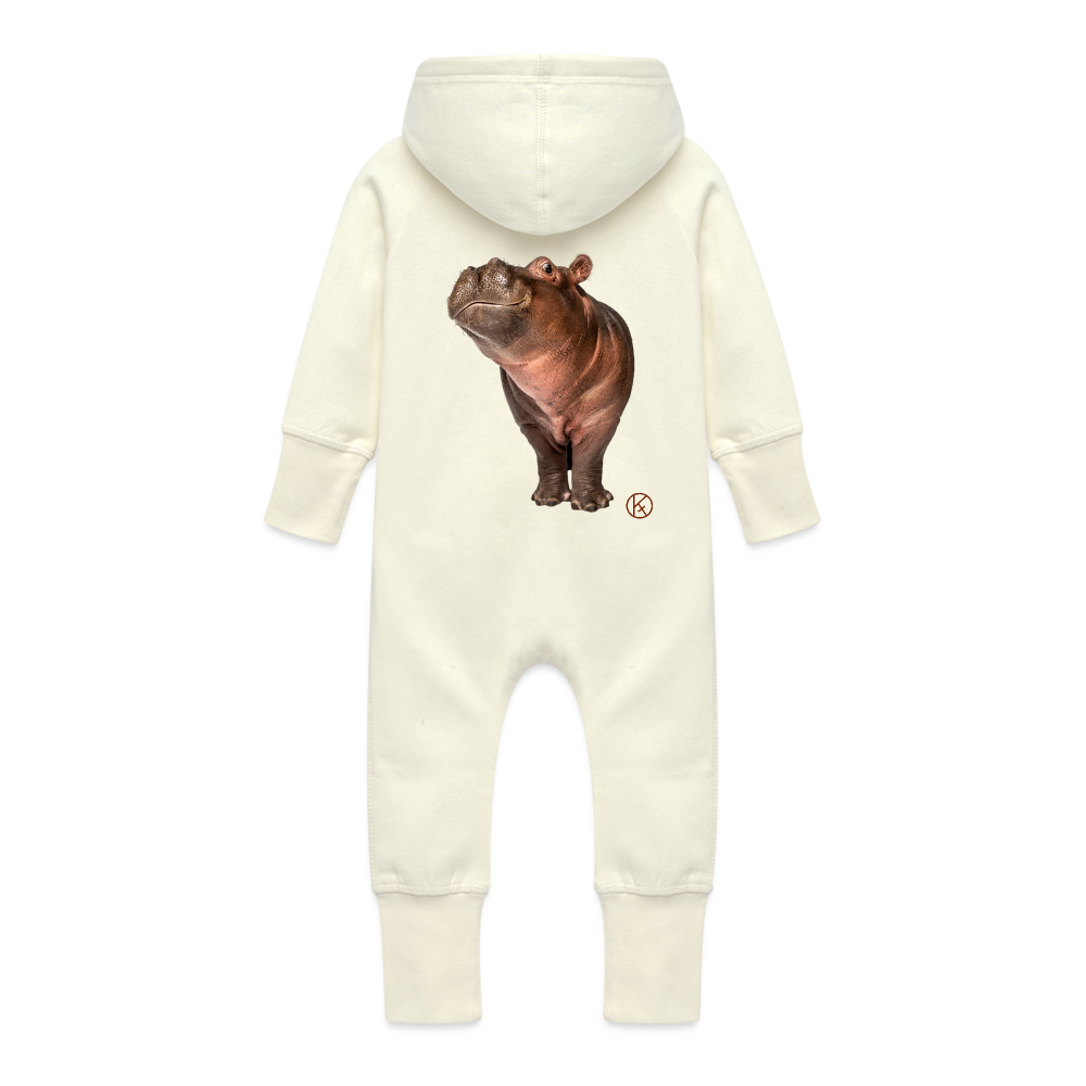 ich-hippo - tierisches - Baby Bio Sweat Overall mit Kapuze - Vanille-Milchshake