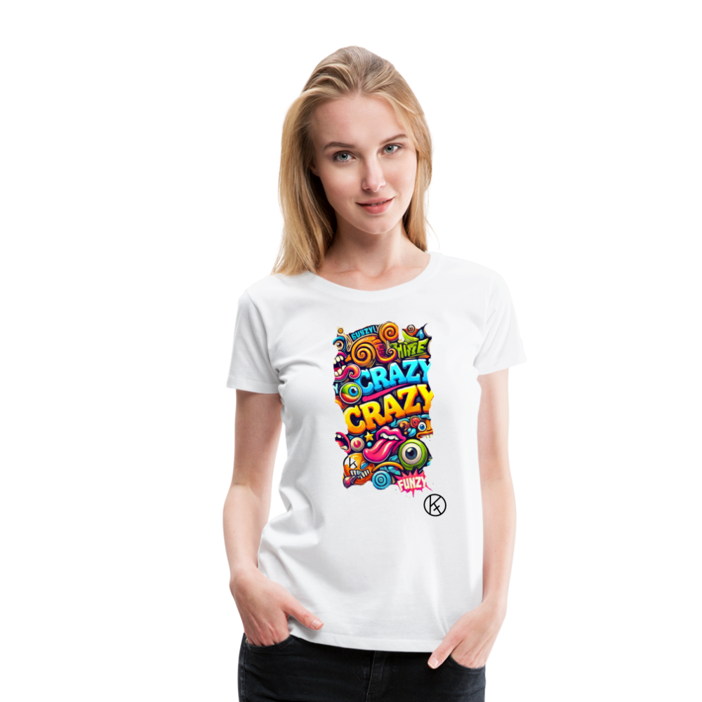 crazy - witzig - Frauen Premium T-Shirt Spreadshirt - Weiß