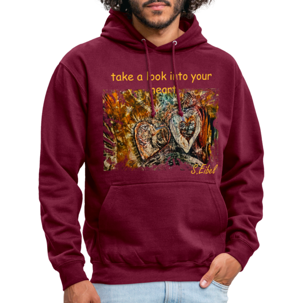 take a look into your heart - Unisex Hoodie - Bordeaux