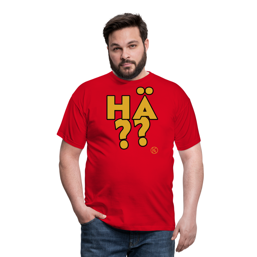 hä?? - gelb - witzig - Männer T-Shirt - Rot