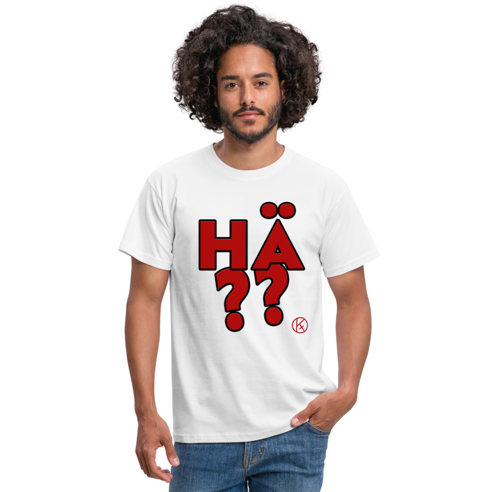 hä?? - rot - witzig - Männer T-Shirt - Weiß