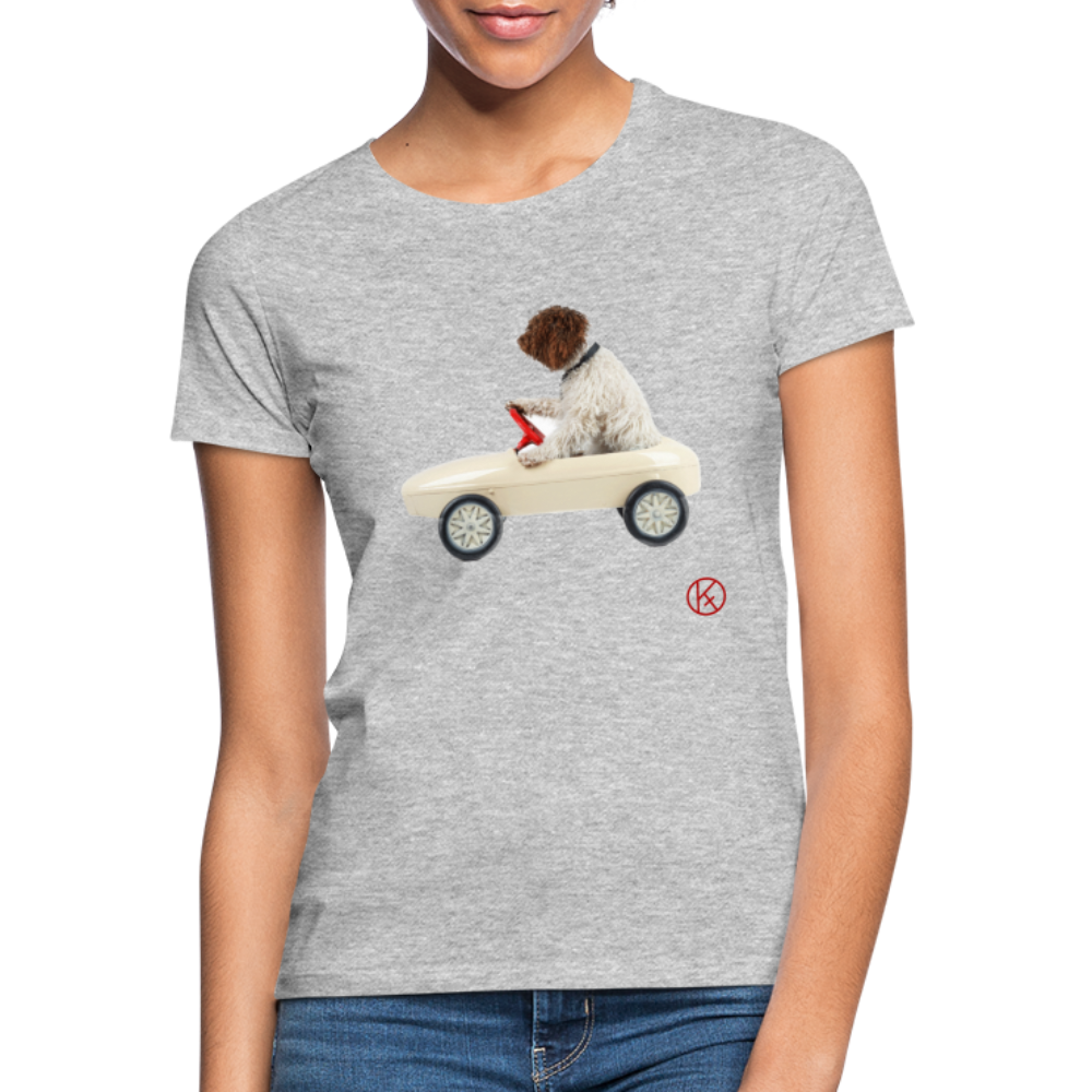 Autofahrt - tierisches - witzig - Frauen T-Shirt - Grau meliert