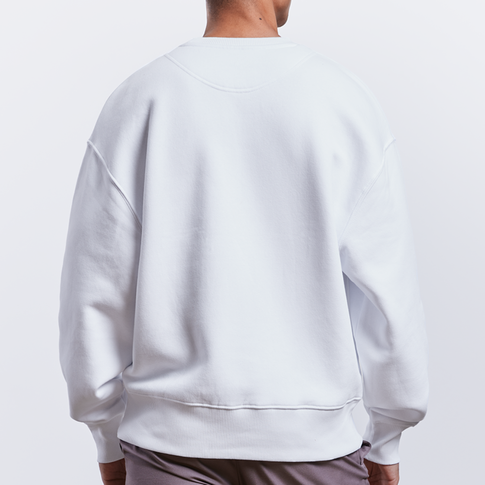 habe aufgestanden - Unisex-Oversize-Pullover-Bio - Weiß
