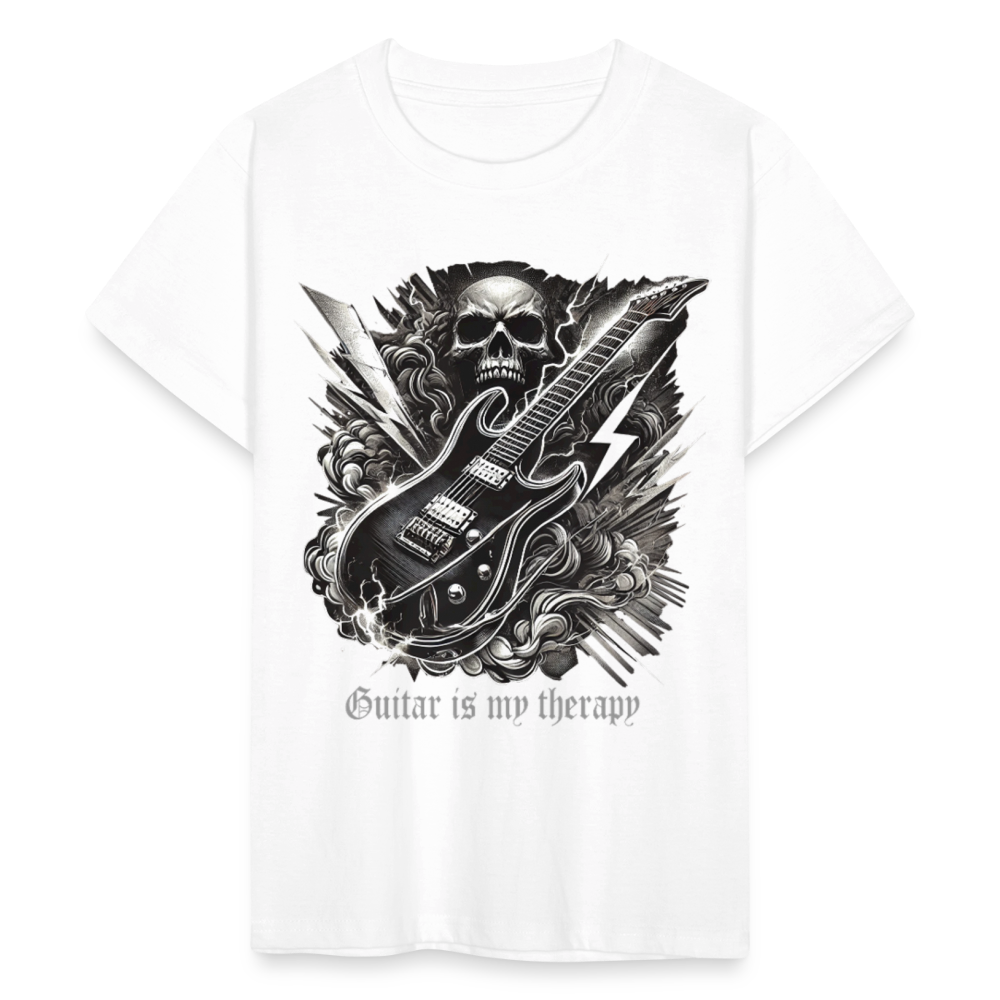 Guitar is my therapy - Teenager T-Shirt - Weiß