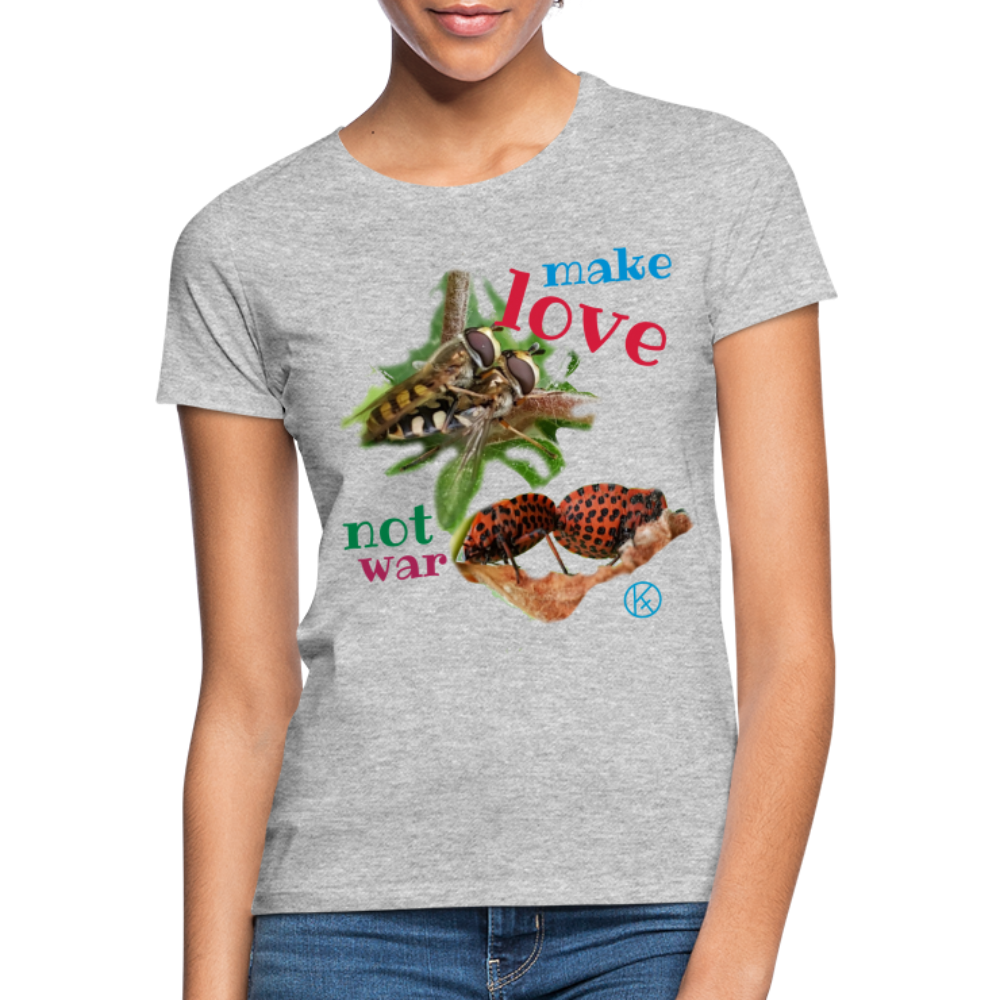 make-love - tierisches - Frauen T-Shirt - Grau meliert