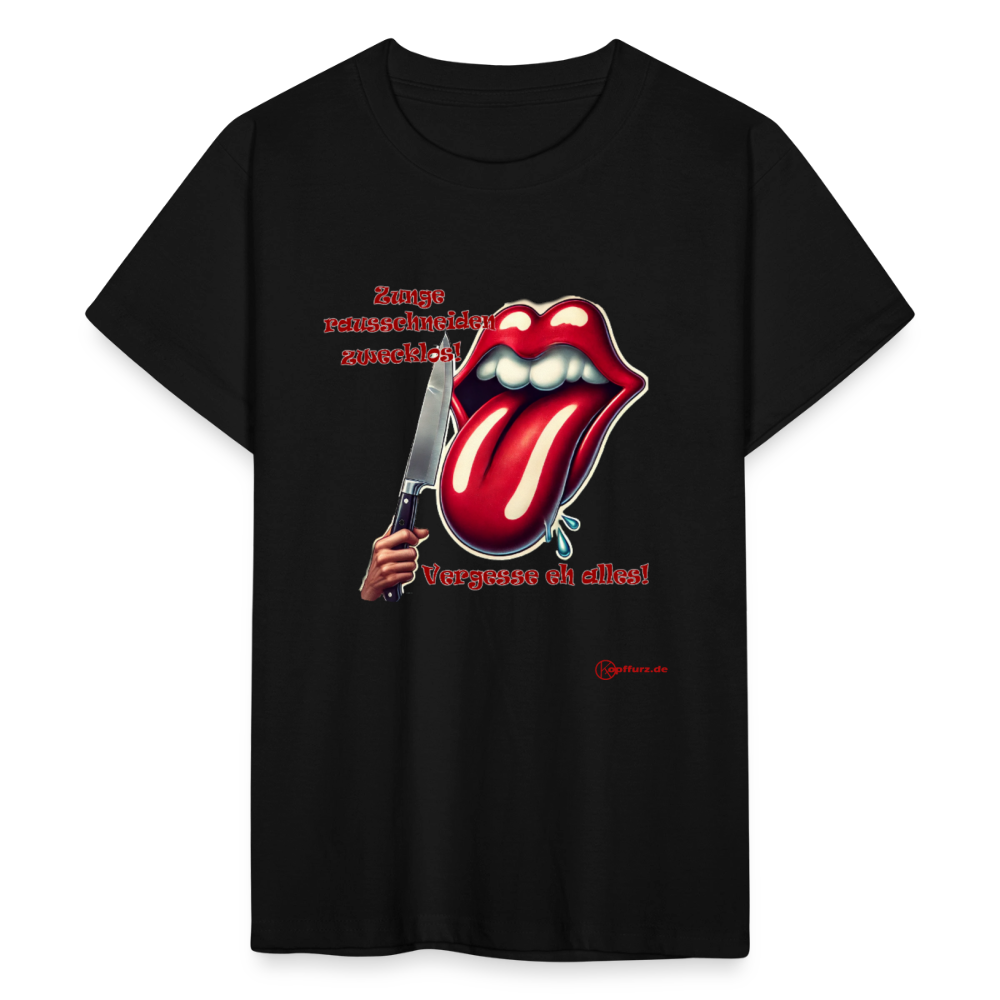 Zunge - Teenager Premium T-Shirt - Schwarz