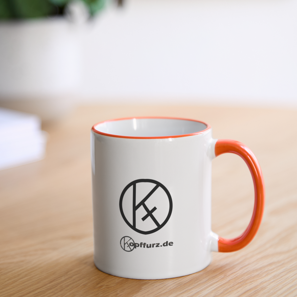 Hashtag-Sonne - S.Eibel - Kopffurz - Tasse zweifarbig Printequipment - Weiß/Orange