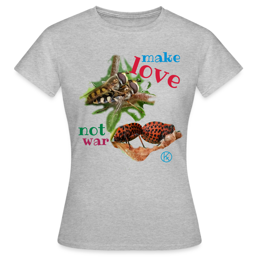 make-love - tierisches - Frauen T-Shirt - Grau meliert