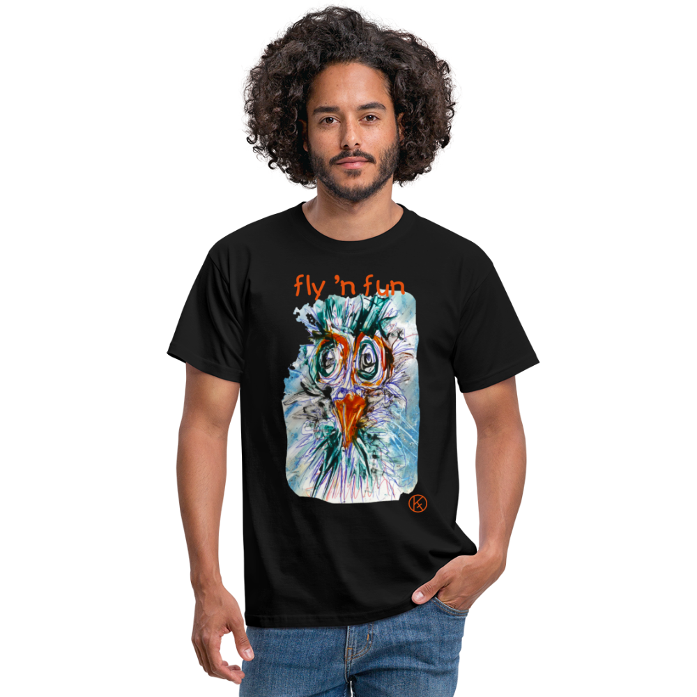 fly 'n fun - eibelartig - Männer T-Shirt - Schwarz