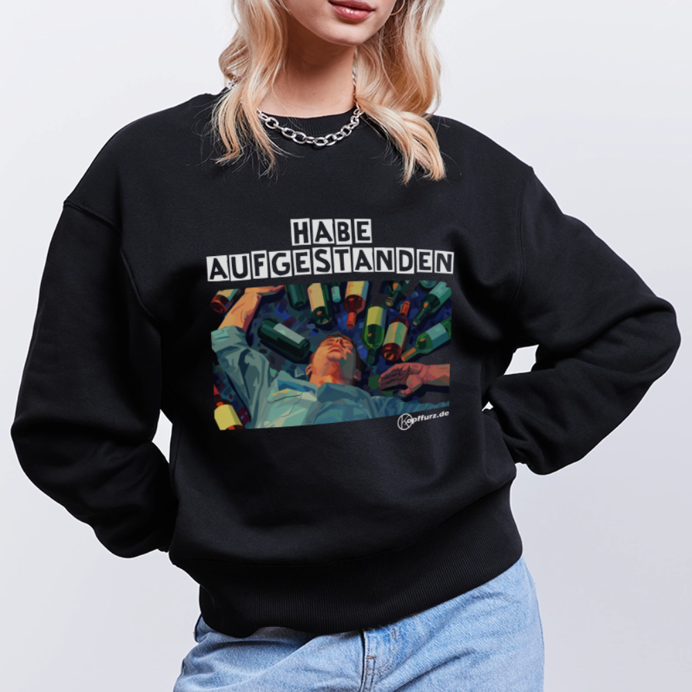 habe aufgestanden - Stanley/Stella Unisex Oversize Bio Pullover RADDER - Schwarz
