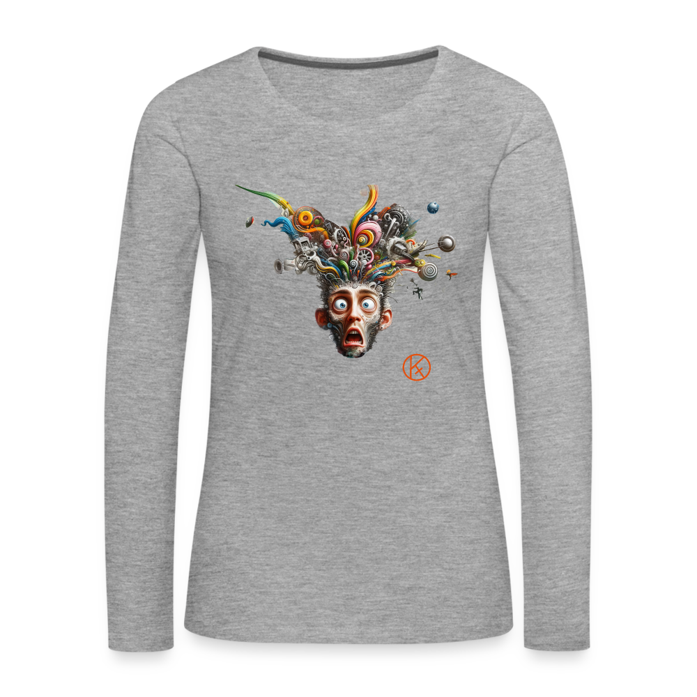 Showroom - Frauen Premium Langarmshirt - Grau meliert