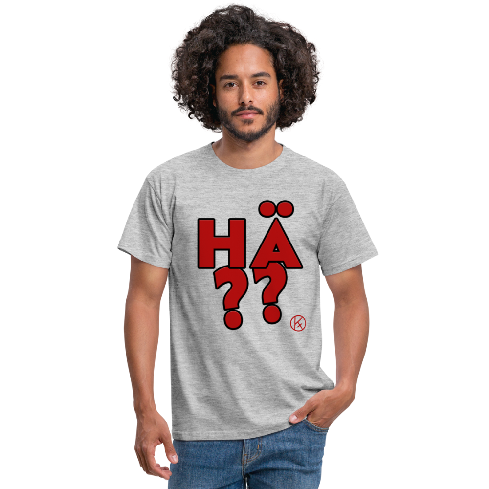 hä?? - rot - witzig - Männer T-Shirt - Grau meliert