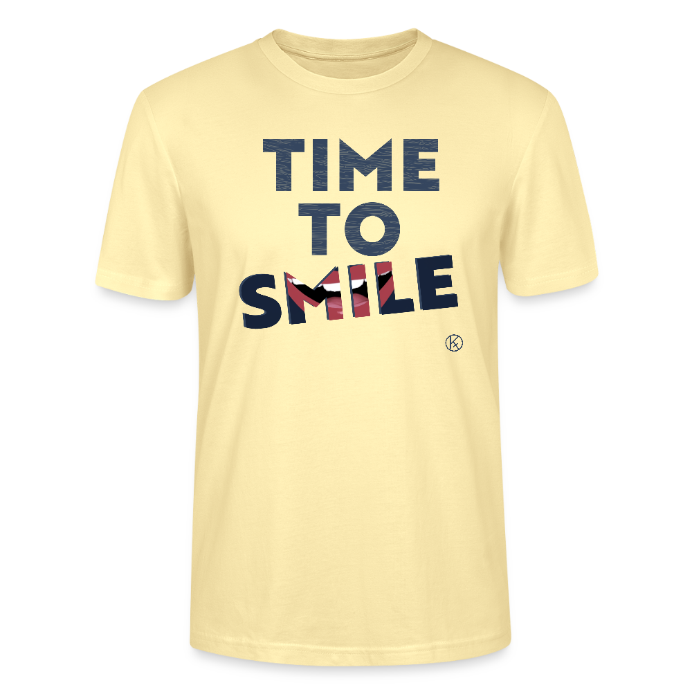 Time to smile - Klassisches Männer-T-Shirt mit V-Ausschnitt - Creme