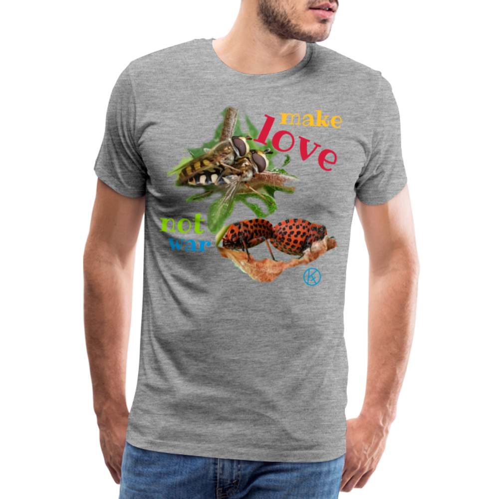 make-love - tierisches - Männer Premium T-Shirt - Grau meliert