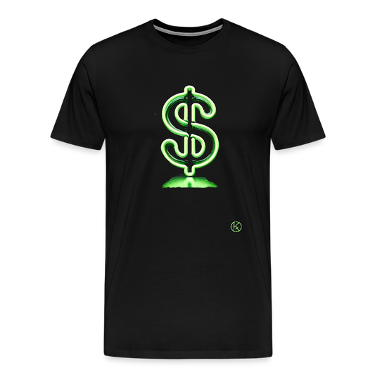 Neon - Dollar - Männer Premium T-Shirt - Schwarz