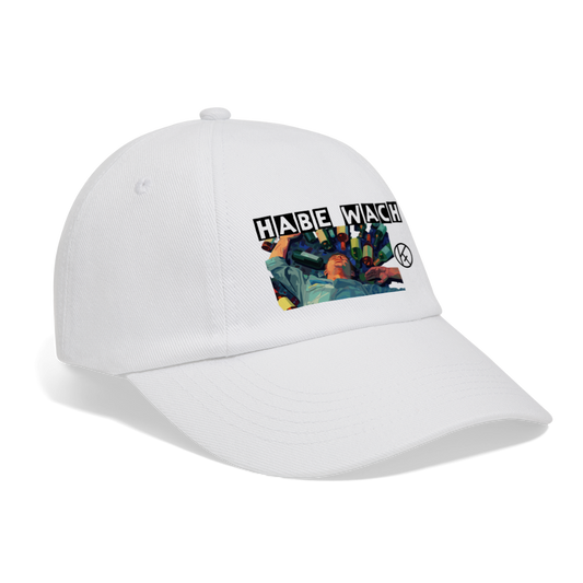habe wache  - witzig - Baseball Kappe - Weiß/Weiß