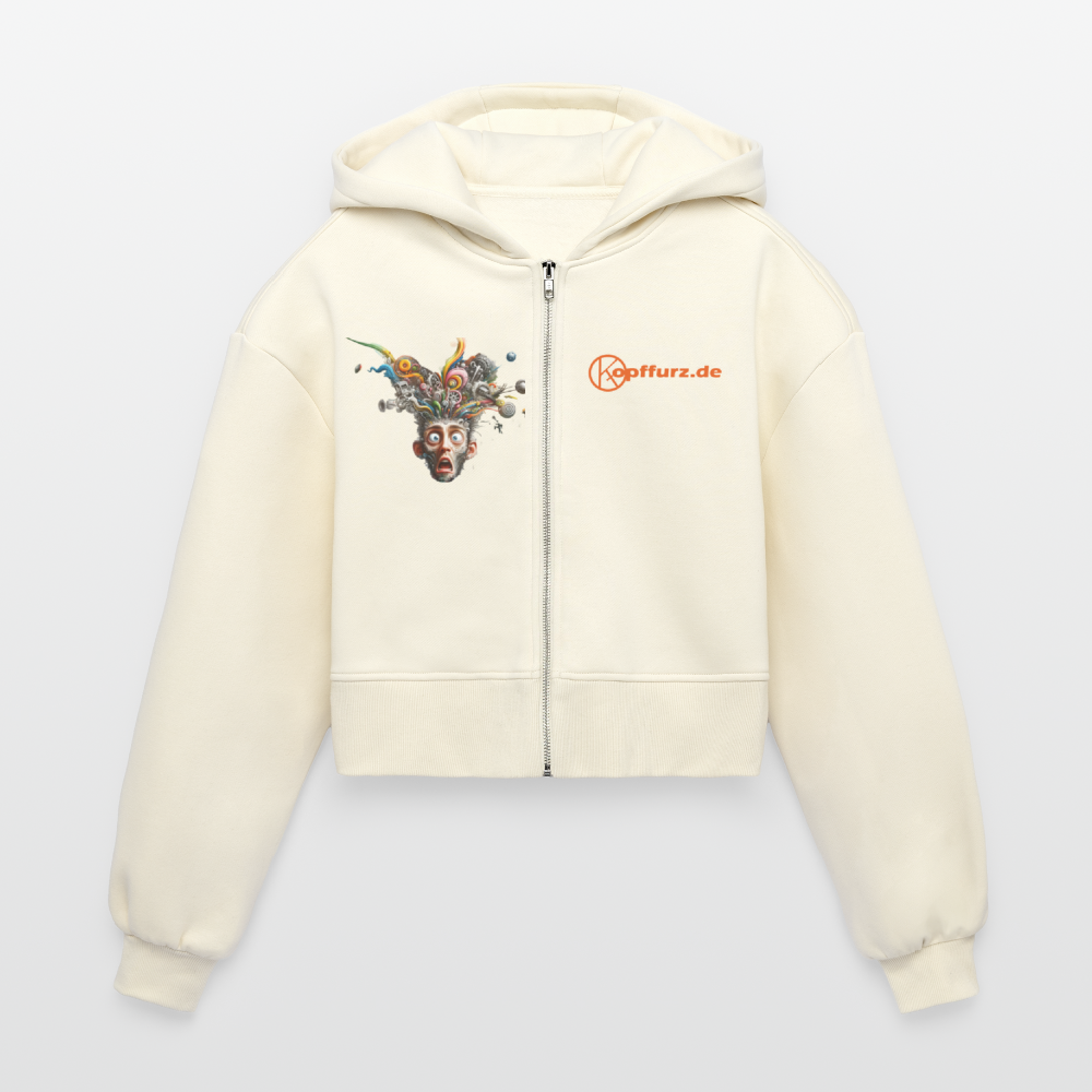 Showroom - Frauen Oversized Cropped Kapuzenjacke - Natur