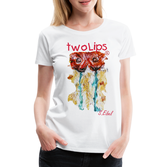 two lips - eibelartig - Frauen Premium T-Shirt - Weiß