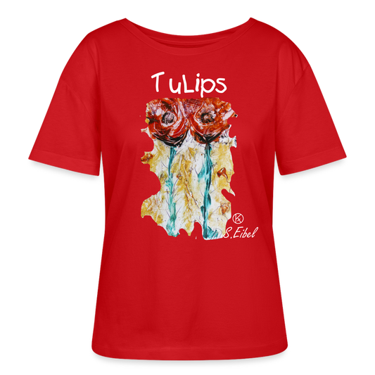 TuLips - eibelartig - Stanley/Stella Relaxed Rundhals Frauen Bio-T-Shirt SERENA - Rot