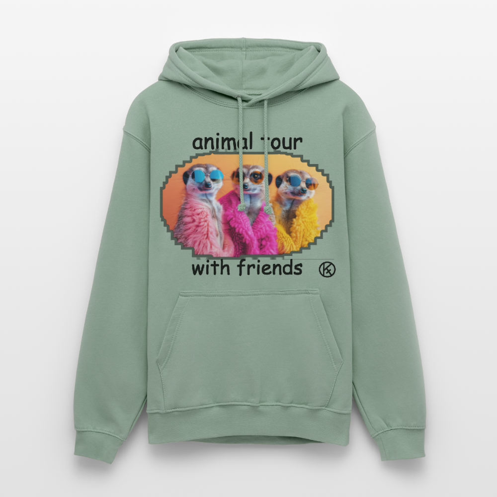 animal on tour-friends  -  tierisches  -  Unisex Hoodie - Graugrün