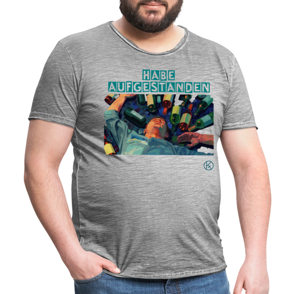 habe aufgestanden  - witzig - Männer Vintage T-Shirt - Vintage Grau
