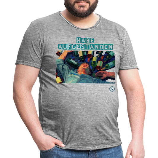 habe aufgestanden  - witzig - Männer Vintage T-Shirt - Vintage Grau