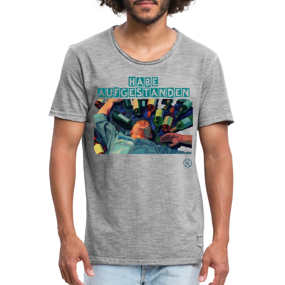 habe aufgestanden  - witzig - Männer Vintage T-Shirt - Vintage Grau
