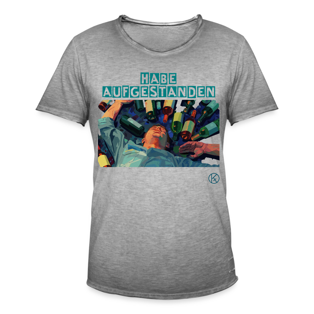 habe aufgestanden  - witzig - Männer Vintage T-Shirt - Vintage Grau