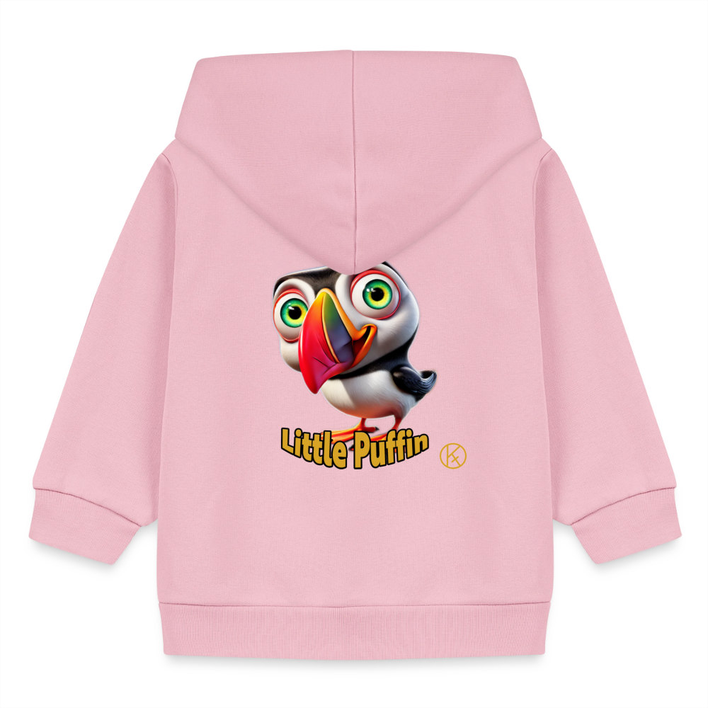 Little Puffin-Druck nur hinten  - tierisches - Stanley/Stella Bio Zip Hoodie - Hellrosa