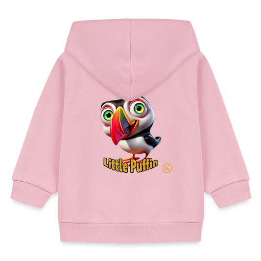 Little Puffin-Druck nur hinten  - tierisches - Stanley/Stella Bio Zip Hoodie - Hellrosa