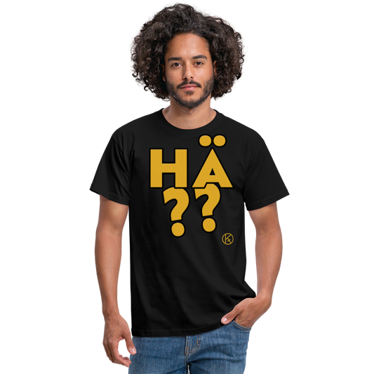 hä??  - gelb - witzig -  Männer T-Shirt - Schwarz