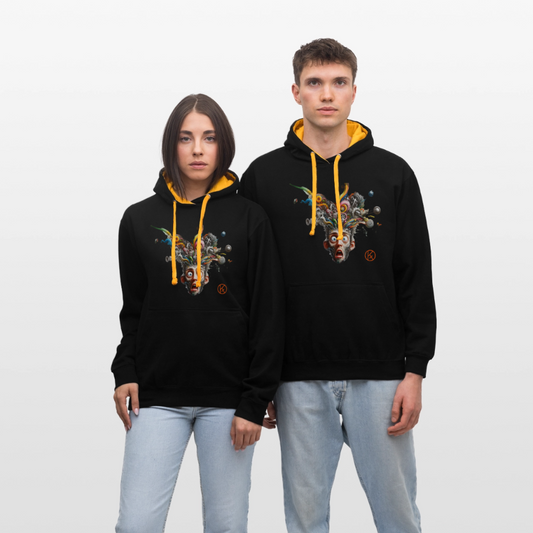 Showroom - Kontrast-Hoodie AWDis Just Hoods - Schwarz/Gold