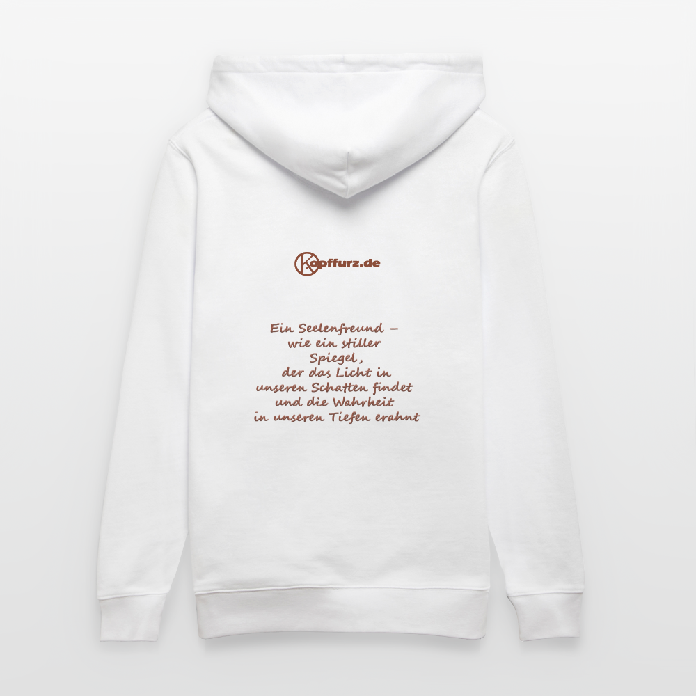 Seelenfreund face  - eibelartig - plus  -  Stanley/Stella Unisex Bio-Hoodie CRUISER - Weiß