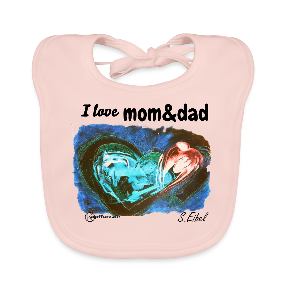 I love mom&dad - Baby Bio-Lätzchen - Rose