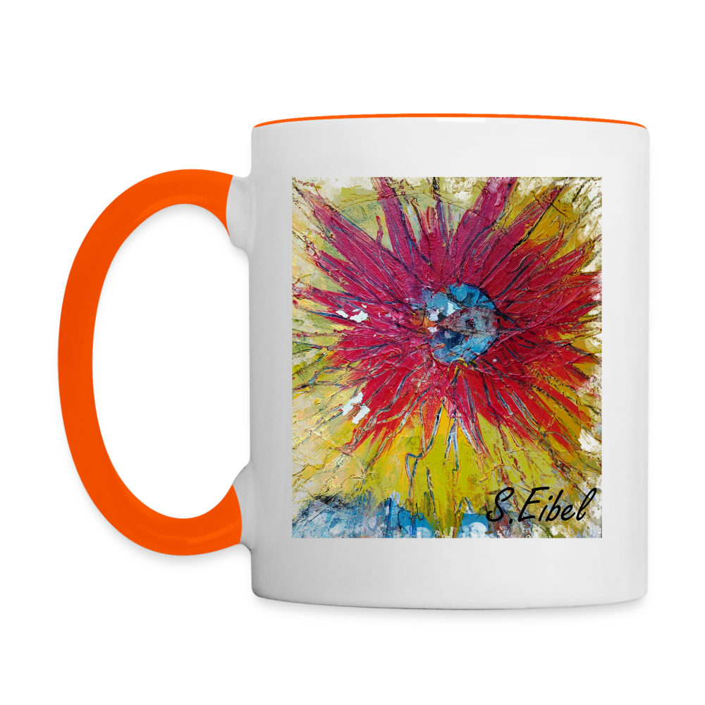 Hashtag-Sonne - S.Eibel - Kopffurz - Tasse zweifarbig Printequipment - Weiß/Orange