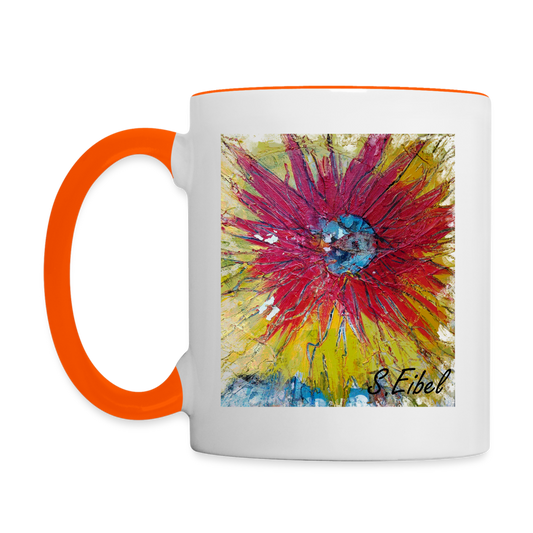 Hashtag-Sonne - S.Eibel - Kopffurz - Tasse zweifarbig Printequipment - Weiß/Orange