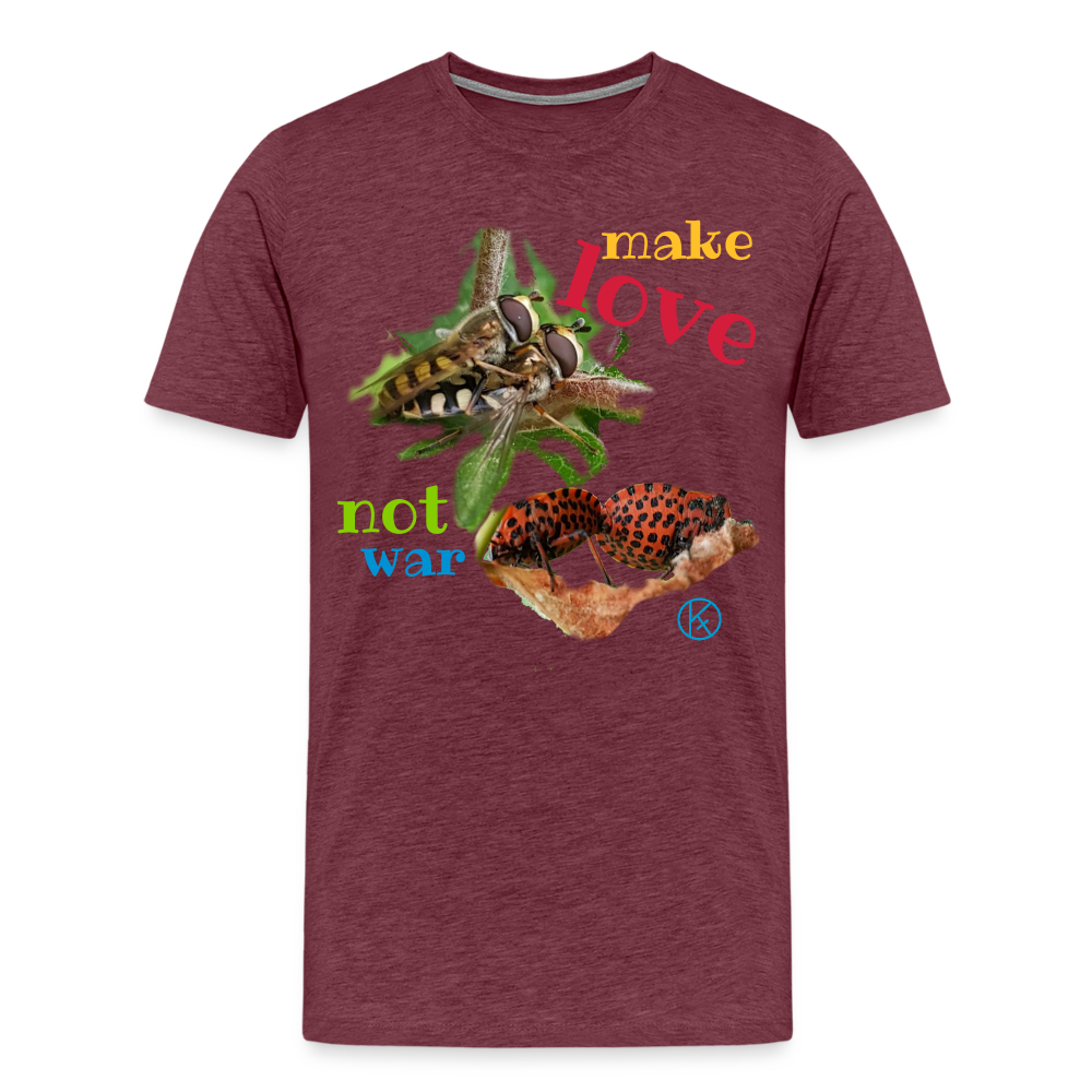 make-love - tierisches - Männer Premium T-Shirt - Bordeauxrot meliert