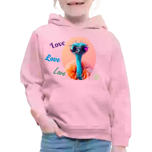 Love-Strauss - tierisches - Kinder Premium Hoodie - Kristallrosa
