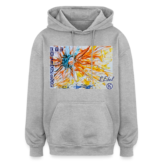 Eye Explosion - eibelartig - Palette - Oversized Unisex Hoodie Build your Brand - Grau meliert