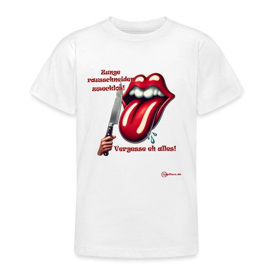 Zunge - Teenager Premium T-Shirt - Weiß