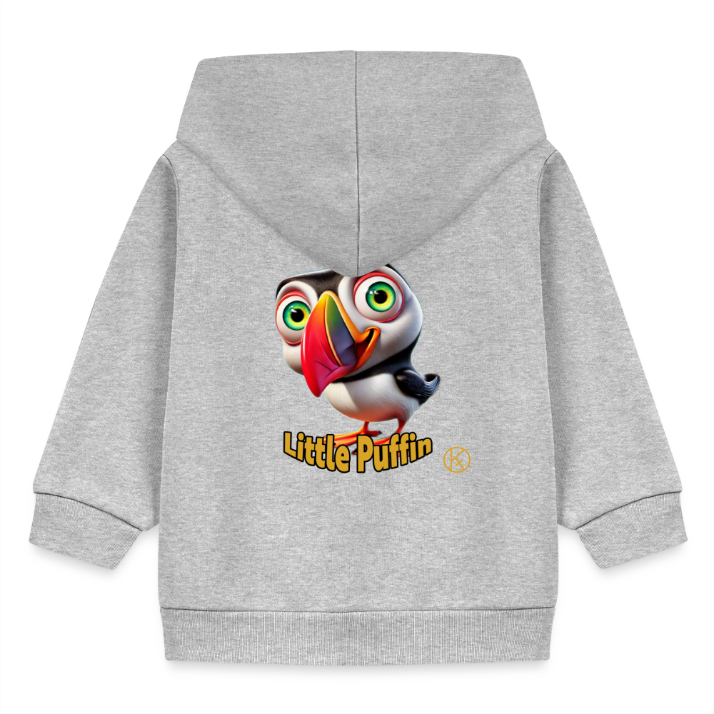 Little Puffin-Druck nur hinten  - tierisches - Stanley/Stella Bio Zip Hoodie - Grau meliert